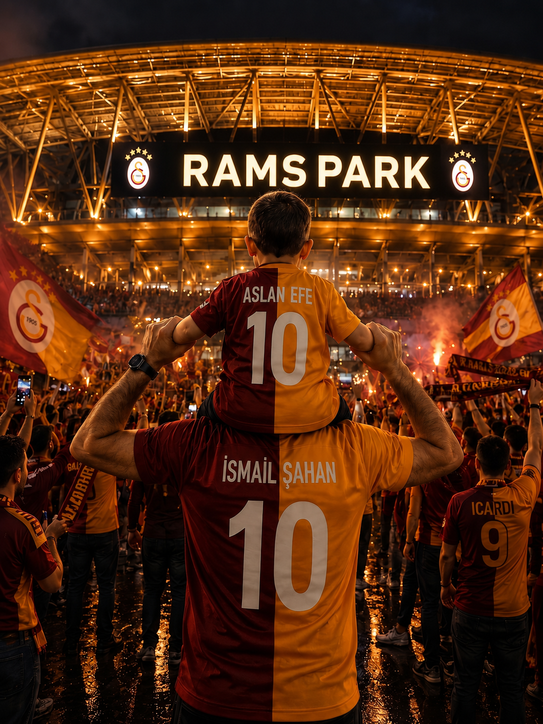 Kişiye Özel Galatasaray Temalı İsimli Forma Çerçevesi