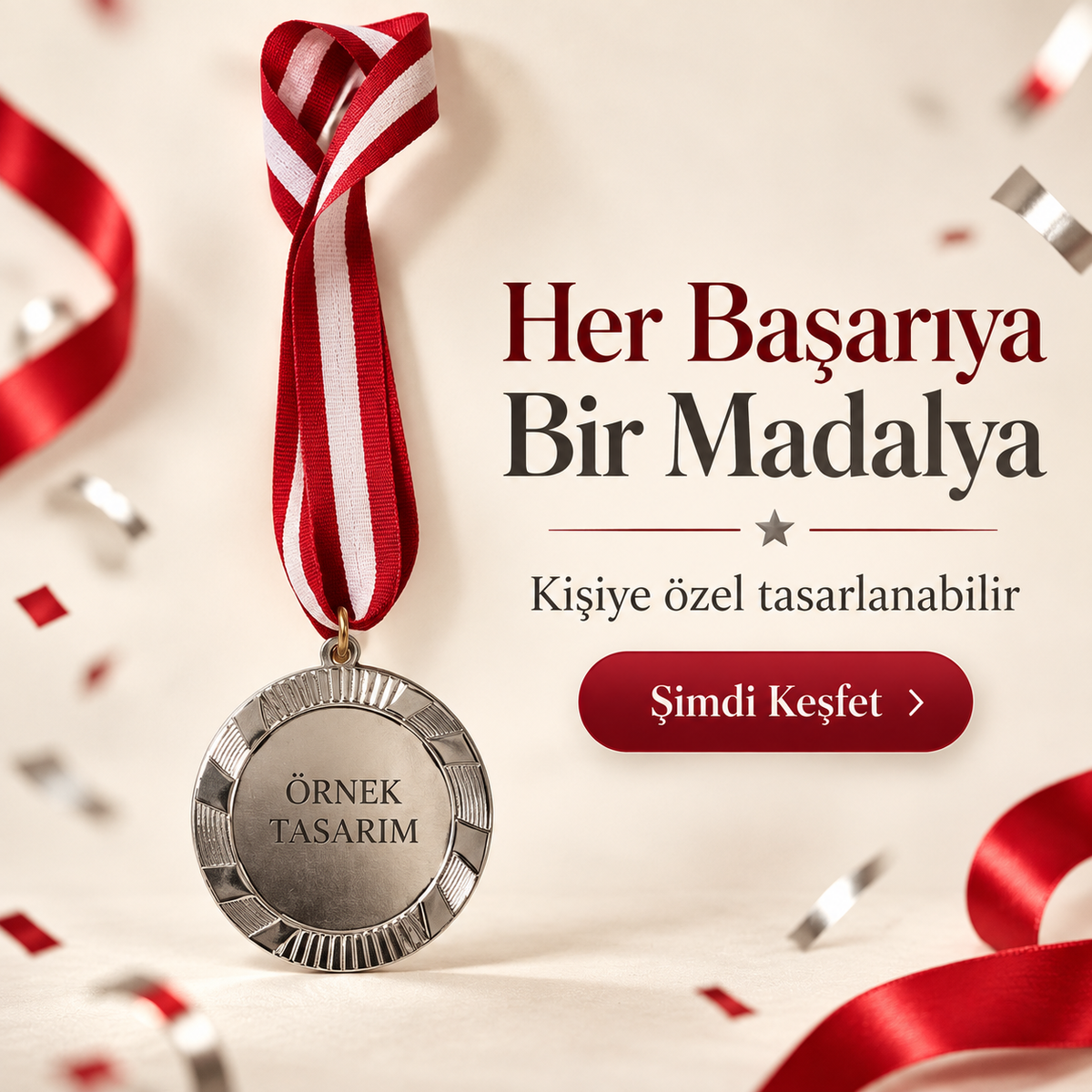 Kişiye Özel Gümüş Renkli İsimli Madalya