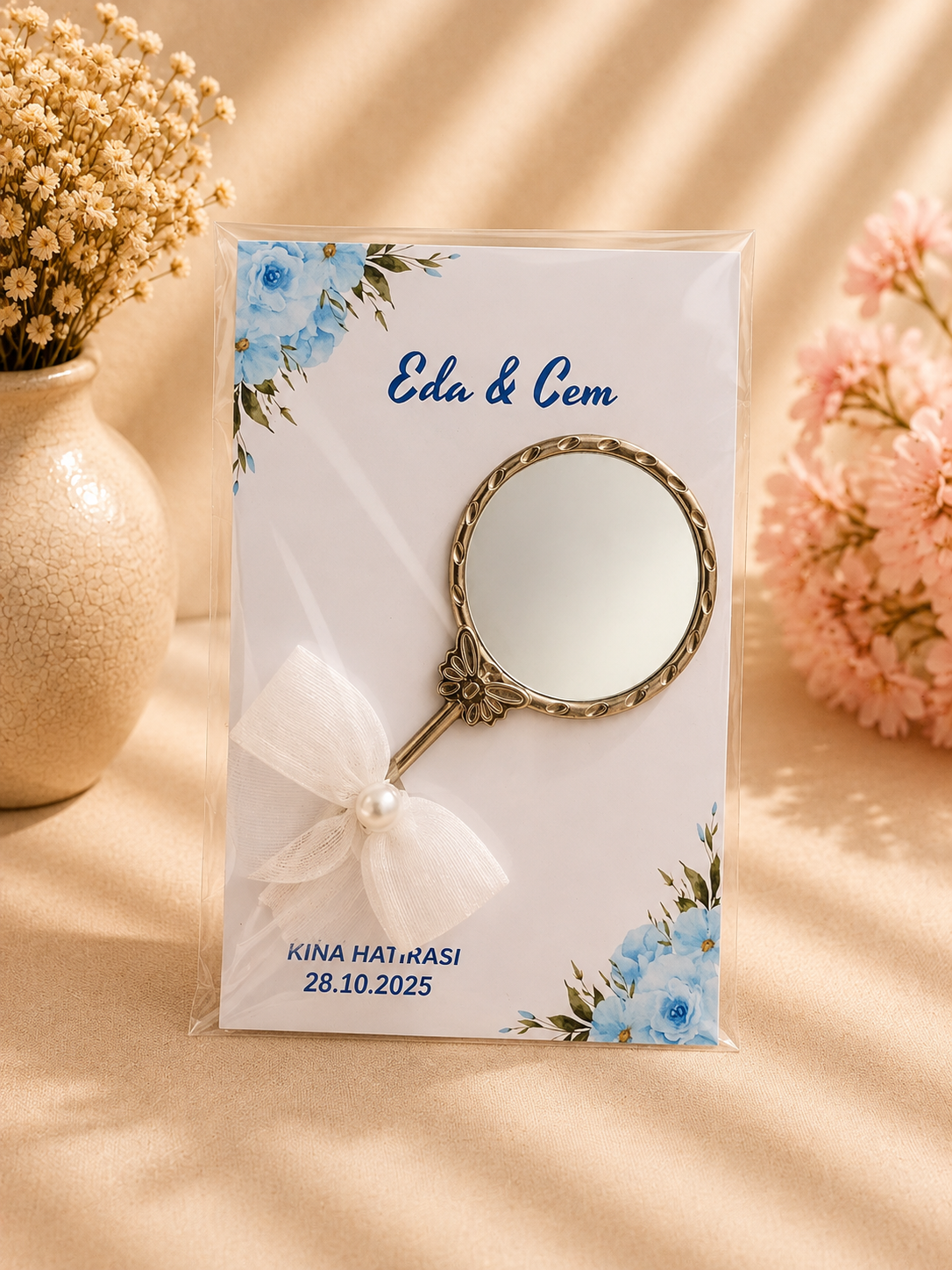 Kişiye Özel Gold veya Gümüş Saplı Hediyelik El Aynası