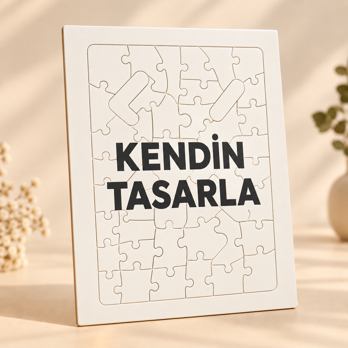 Kişiye Özel Fotoğraflı I Love You Tasarımlı Puzzle