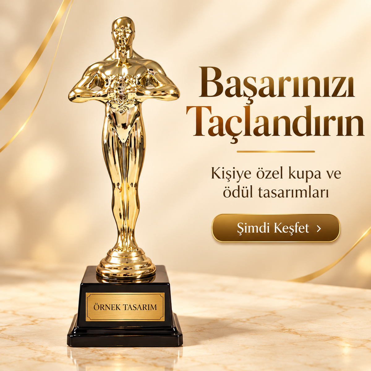 Kişiye Özel Oscar Başarı Ödül Kupası